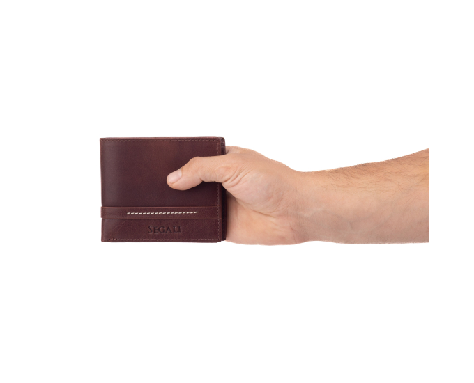 Pánska peňaženka kožená SEGALI 1043 hnedá