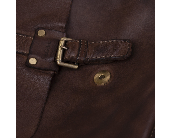 Pánska taška cez rameno kožená SEGALI 29394 dark tan