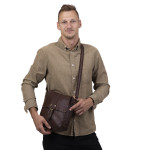 Pánska taška cez rameno kožená SEGALI 29394 dark tan
