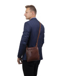 Pánský kožený crossbag SEGALI 25579 hnědý