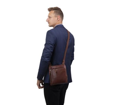 Pánský kožený crossbag SEGALI 25579 hnědý