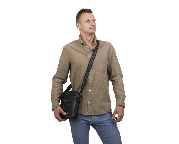 Pánský kožený crossbag SEGALI 25578 černý