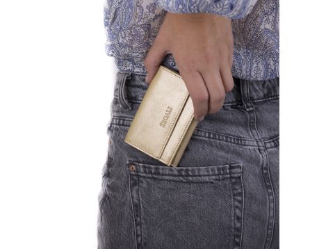 Dámska peňaženka kožená SEGALI 1756 zlatá lesk