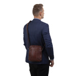 Pánský kožený crossbag SEGALI 25578 hnědý