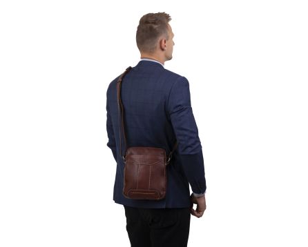 Pánský kožený crossbag SEGALI 25578 hnědý