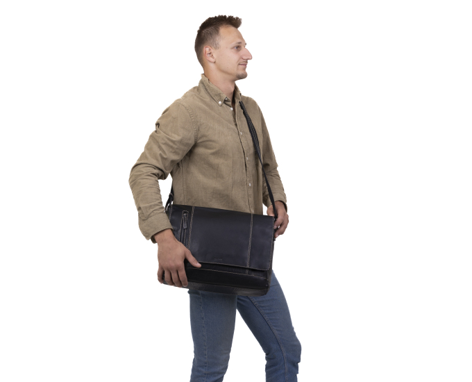 Pánská kožená taška SEGALI 25581 černá